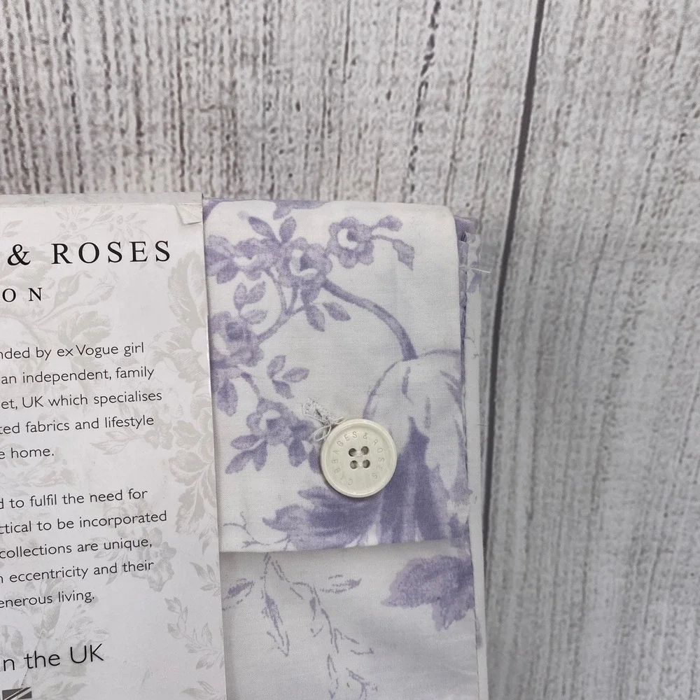 Cabbages & Roses Sheet Set Queen Alderney Lilac Floral 100% Cotton Percale